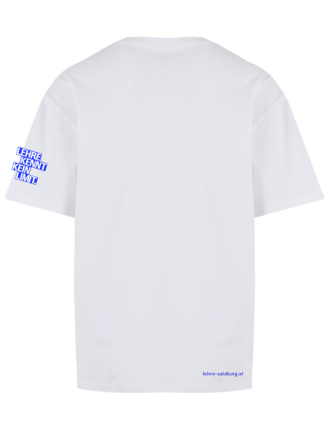 T-Shirt "Meister:in von morgen" weiß + Firmenlogo am Nacken